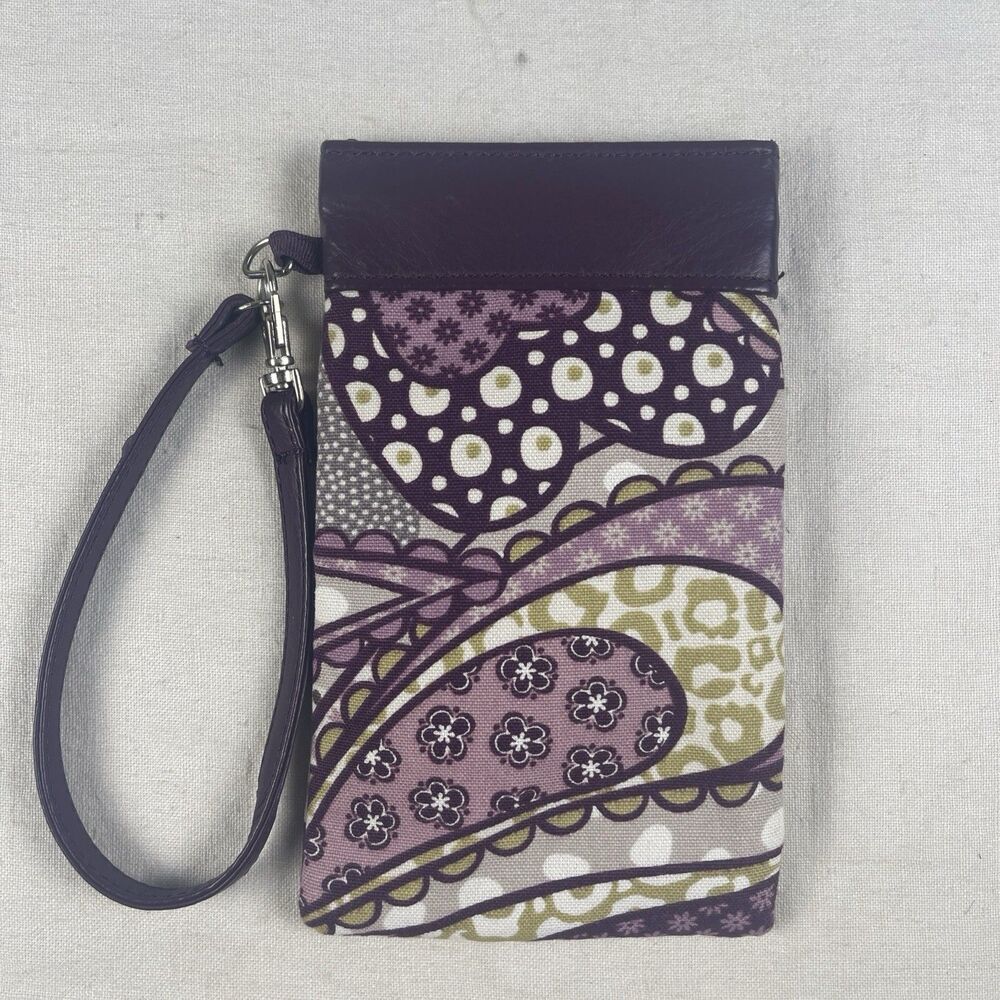 Thirty One Pinch Top Eyeglass Case Wristlet In Purple Patchwork Paisley - Picture 2 of 7